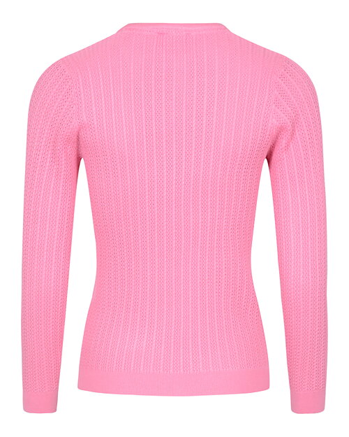 Jumper genombrutet mönster v-ringad rosa - 2
