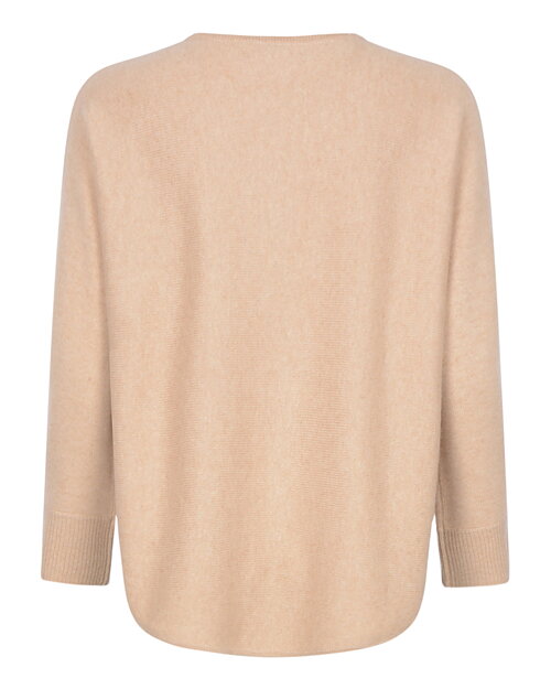 Kashmirjumper curved long ljusbeige - 2