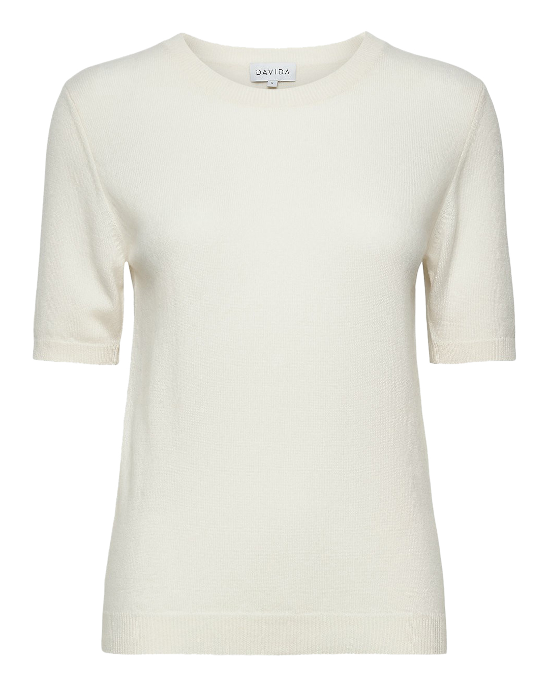 Kashmirjumper oversize kort ärm offwhite - 2