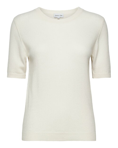 Kashmirjumper oversize kort ärm offwhite - 2