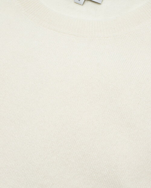 Kashmirjumper oversize kort ärm offwhite - 4