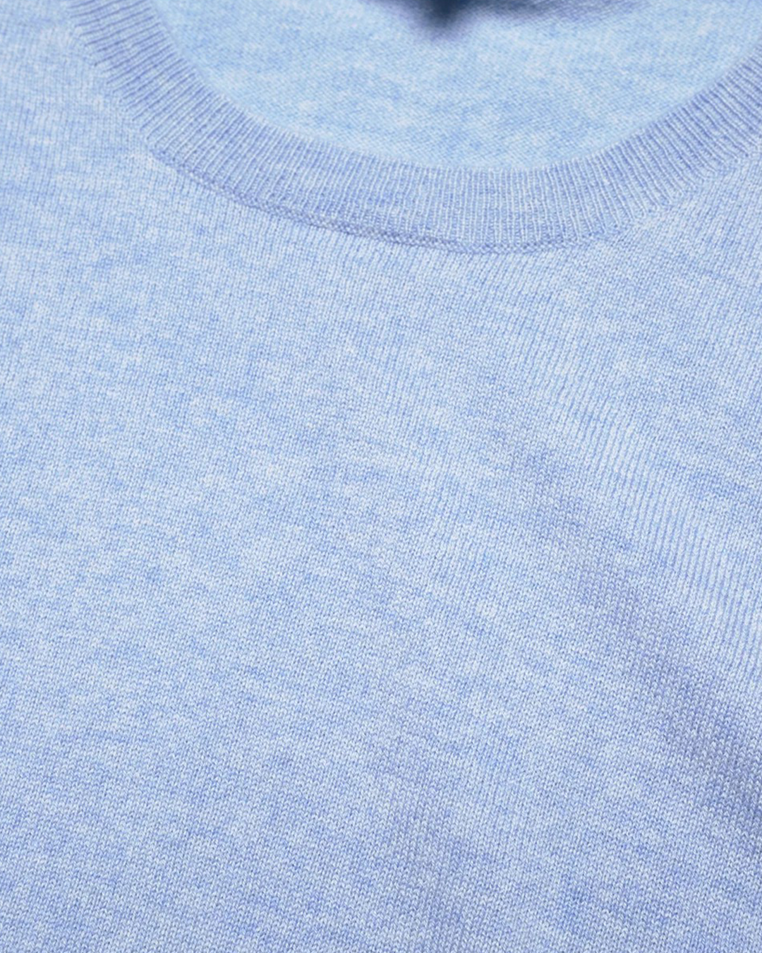 Kashmirjumper oversize kort ärm ljusblå - 3