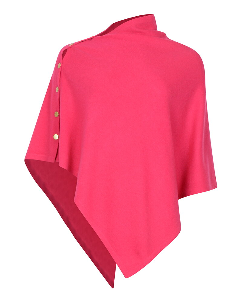 Kashmirponcho guldknappar fuchsia-rosa