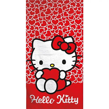 Hello Kitty Badhandduk Hearts - 70 x 140 cm