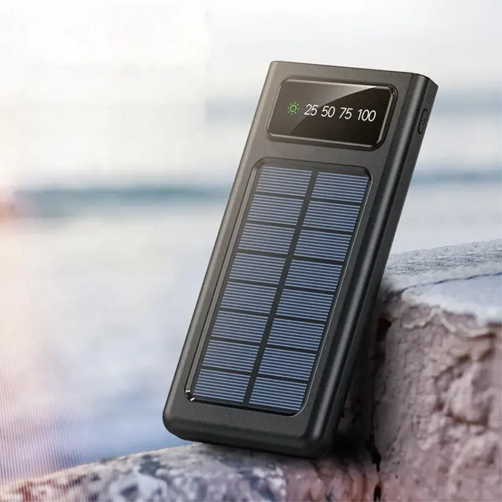 SiGN Solar Powerbank med Inbyggd Kablar, 20000mAh - Svart - 8