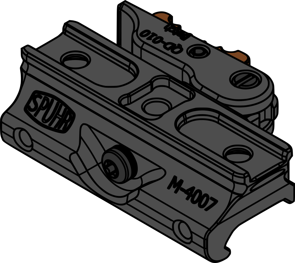 QDM-4007 Aimpoint CompM4 Mount, Absolute, H39mm/1.535" QD right view