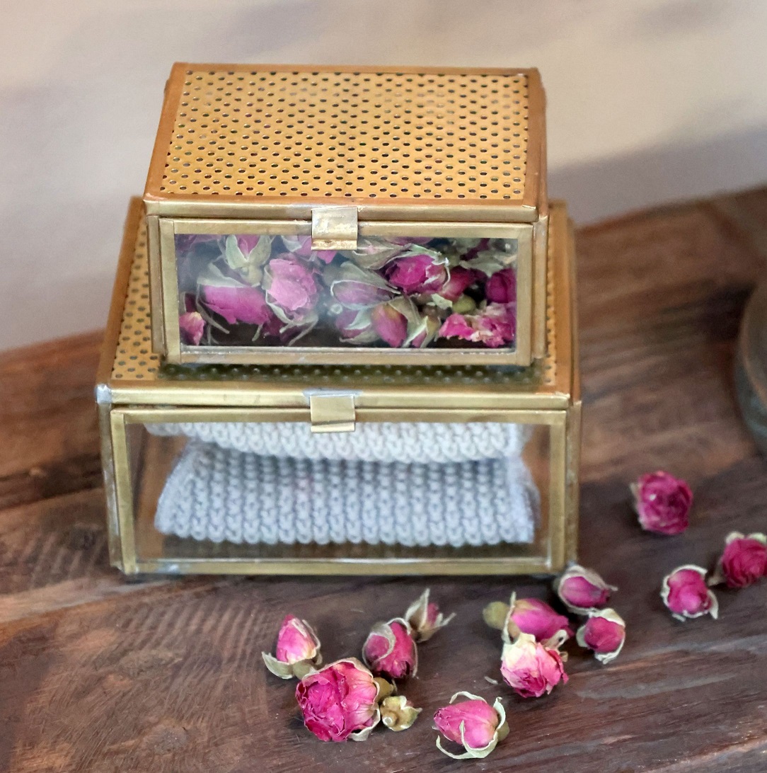 Torkad Ros i linnepåse shabby chic lantlig stil Gårdsromantik - 2