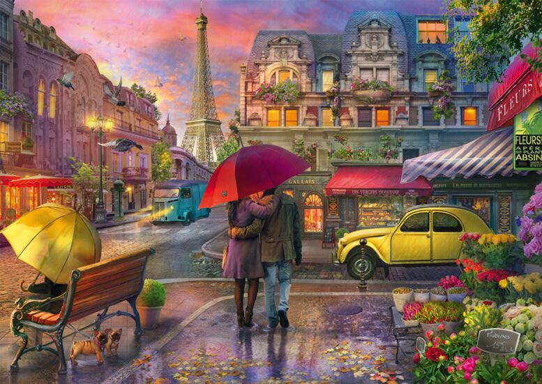 Parisian Charm in the Rain, 500 Bitar Schmidt