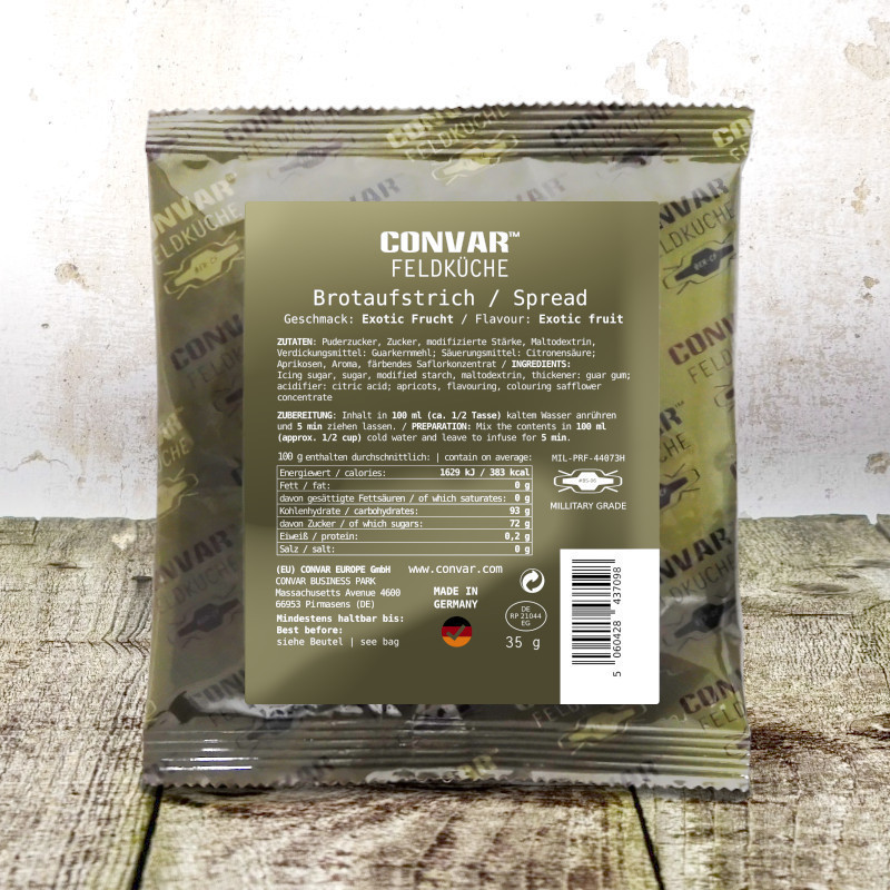 Convar Emergency Food | Basics Spread Exotic | Frystorkad mat | 35g