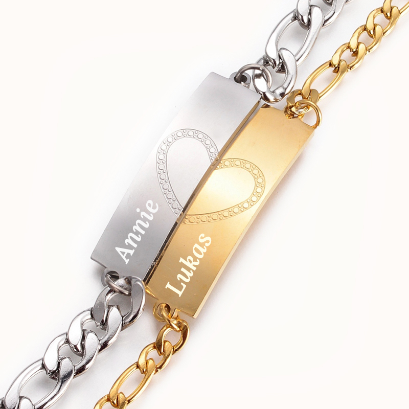 Pararmbånd, vennskapsarmbånd - Rustfritt stål