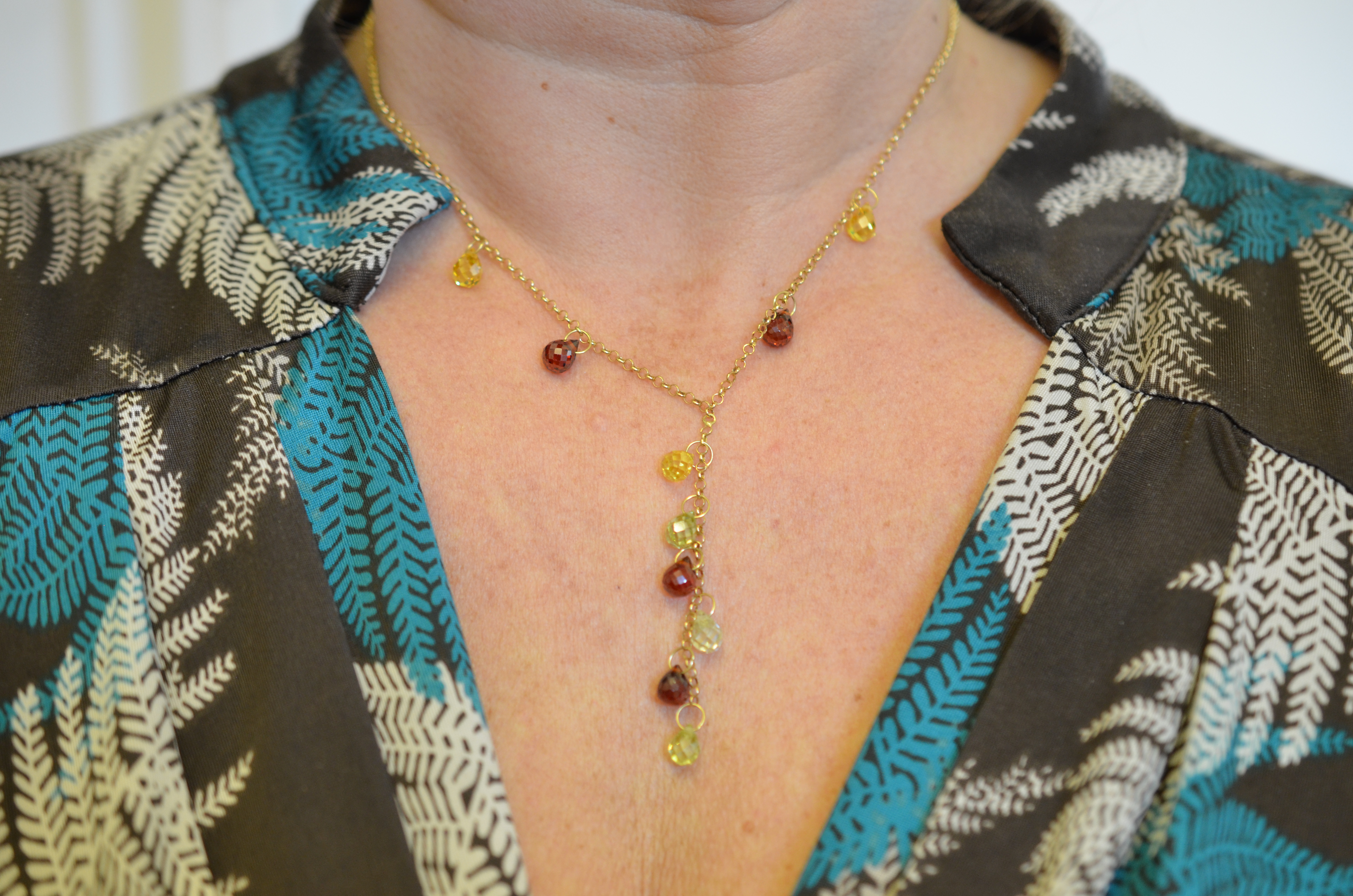 Second Hand 18k necklace with gemstones - 3