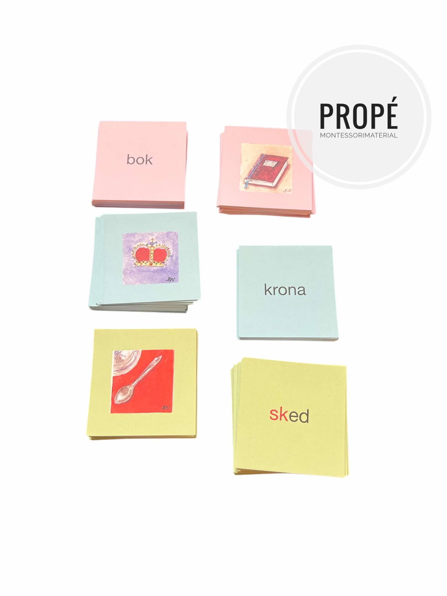 Språklådor , Rosa, Blå, Grön - 144 kort - 2