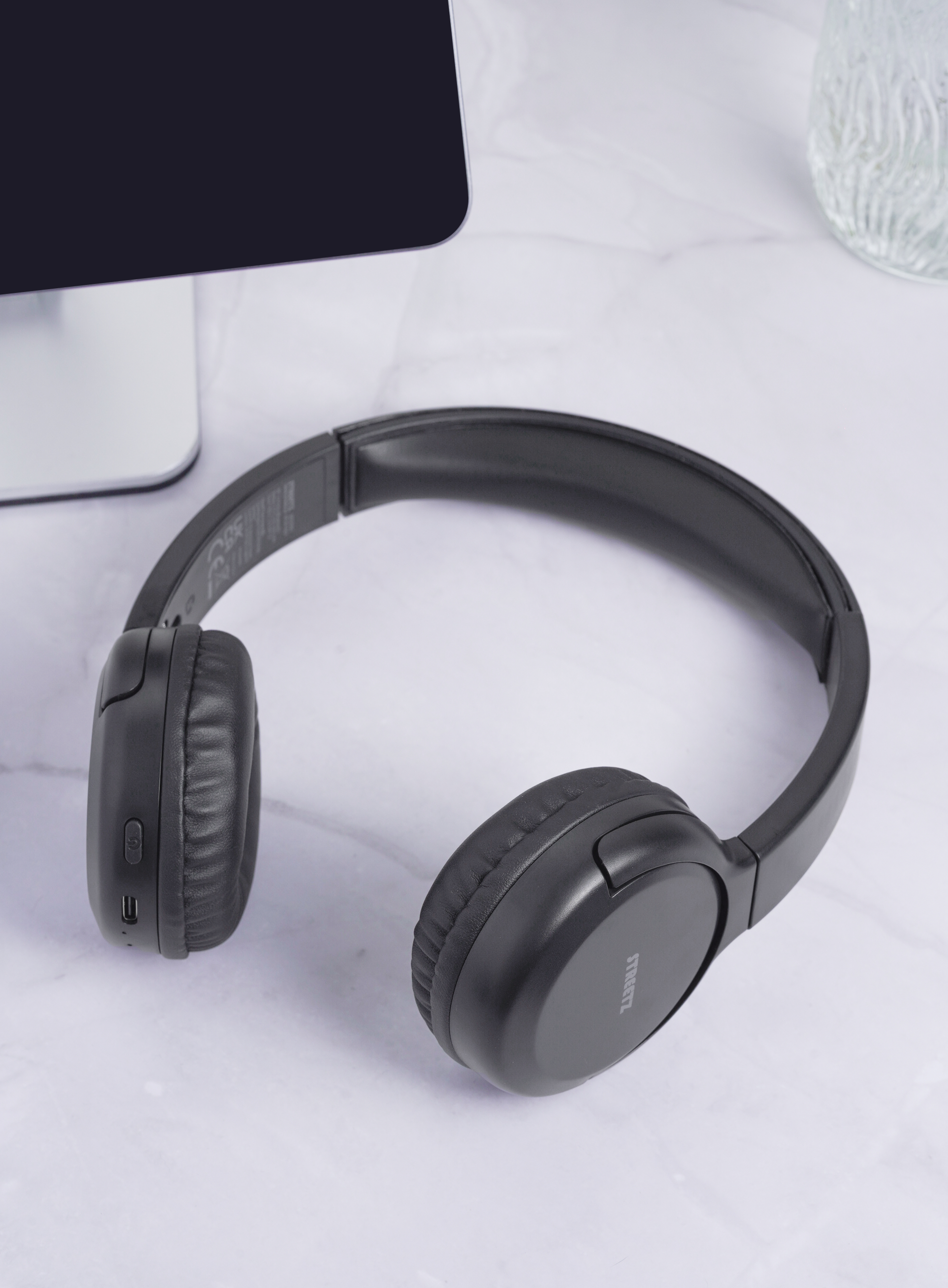 STREETZ BT210 Bluetooth-hörlurar, mikrofon, hopfällbara, svarta - 6