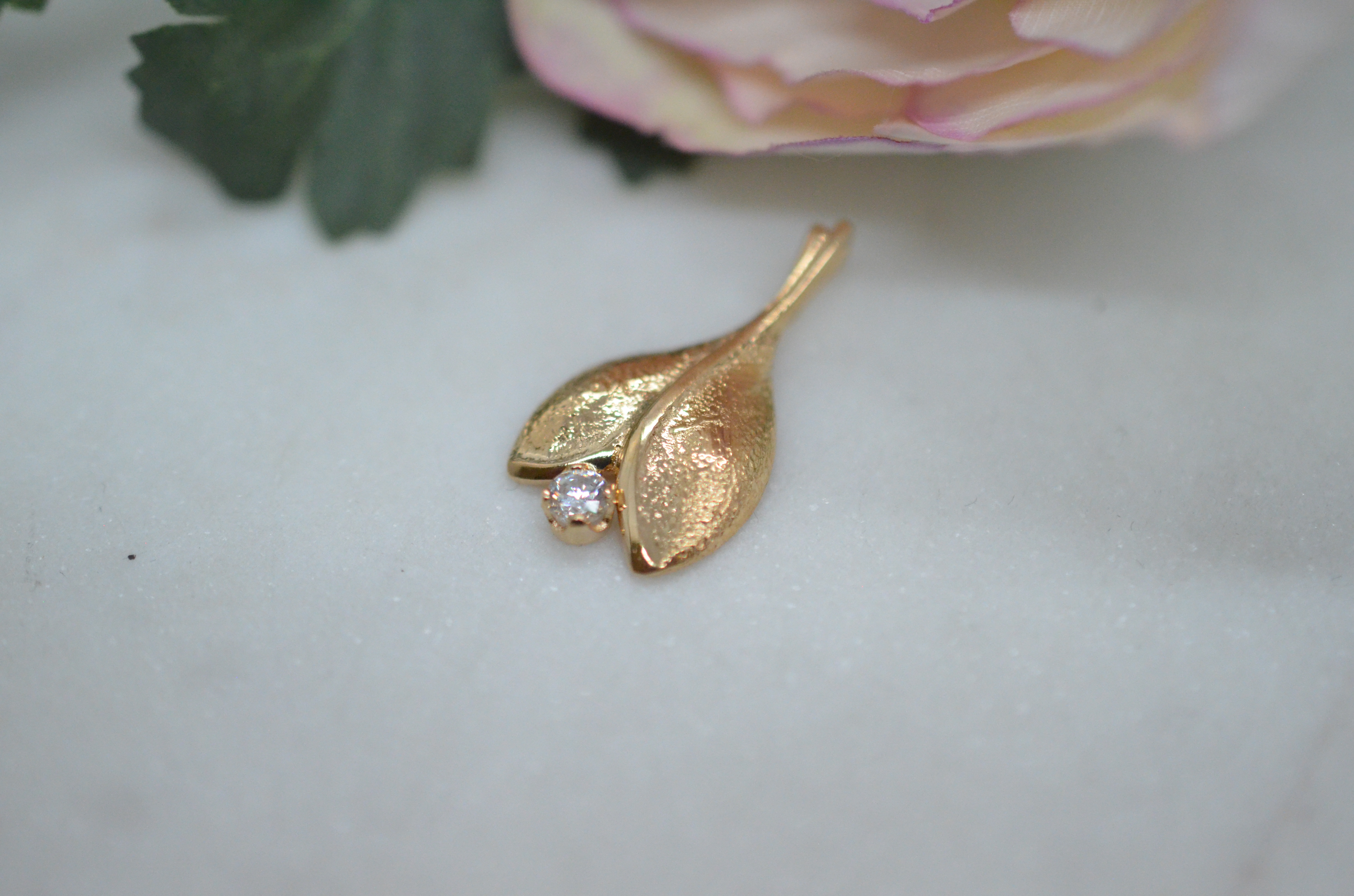 Vintage 18k Sten & Laine 18k hänge med cz
