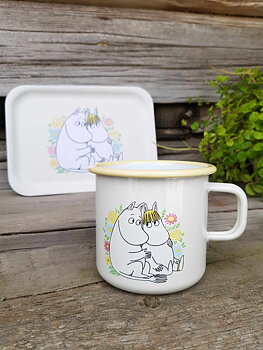 Emaljmugg Mumin Blommor 5,5 dl