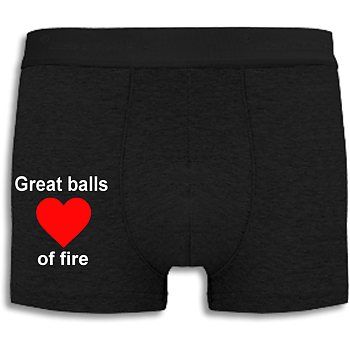 Boxershorts med rött hjärta, Great balls of fire