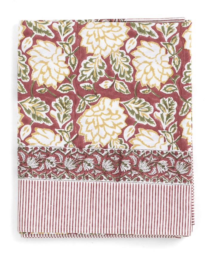 Chamois Bordsduk Dahlia Red Green