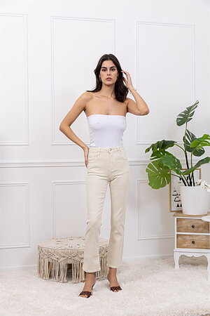 Chica London - Straight Jeans Beige