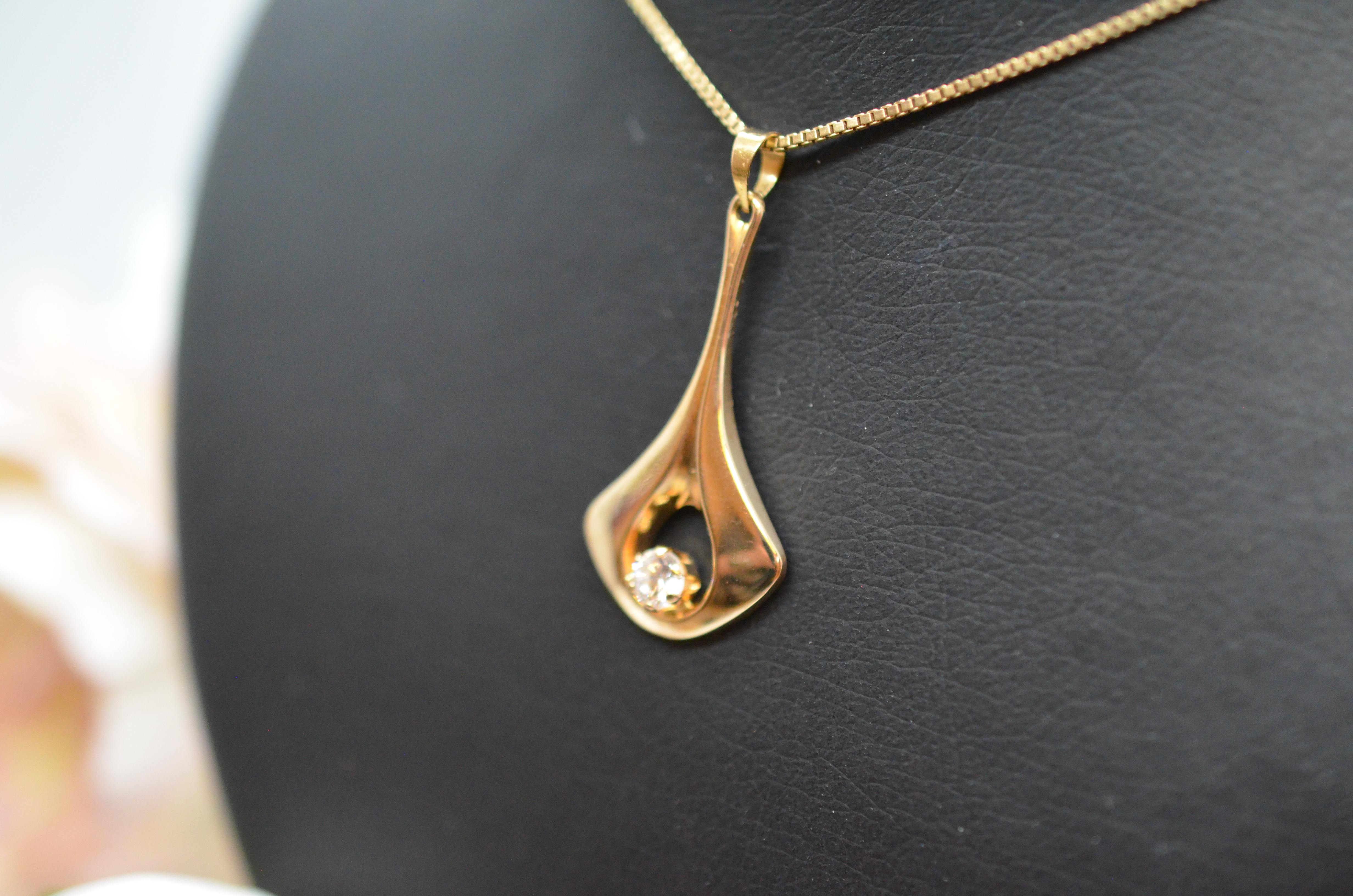 Vintage 18k hänge med cz - 3