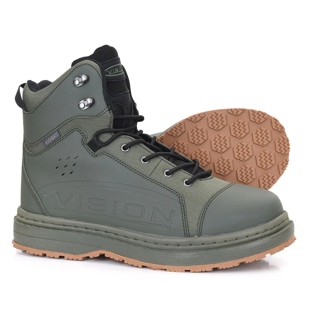 Vision Koski Green Wading Shoes  - Gummi