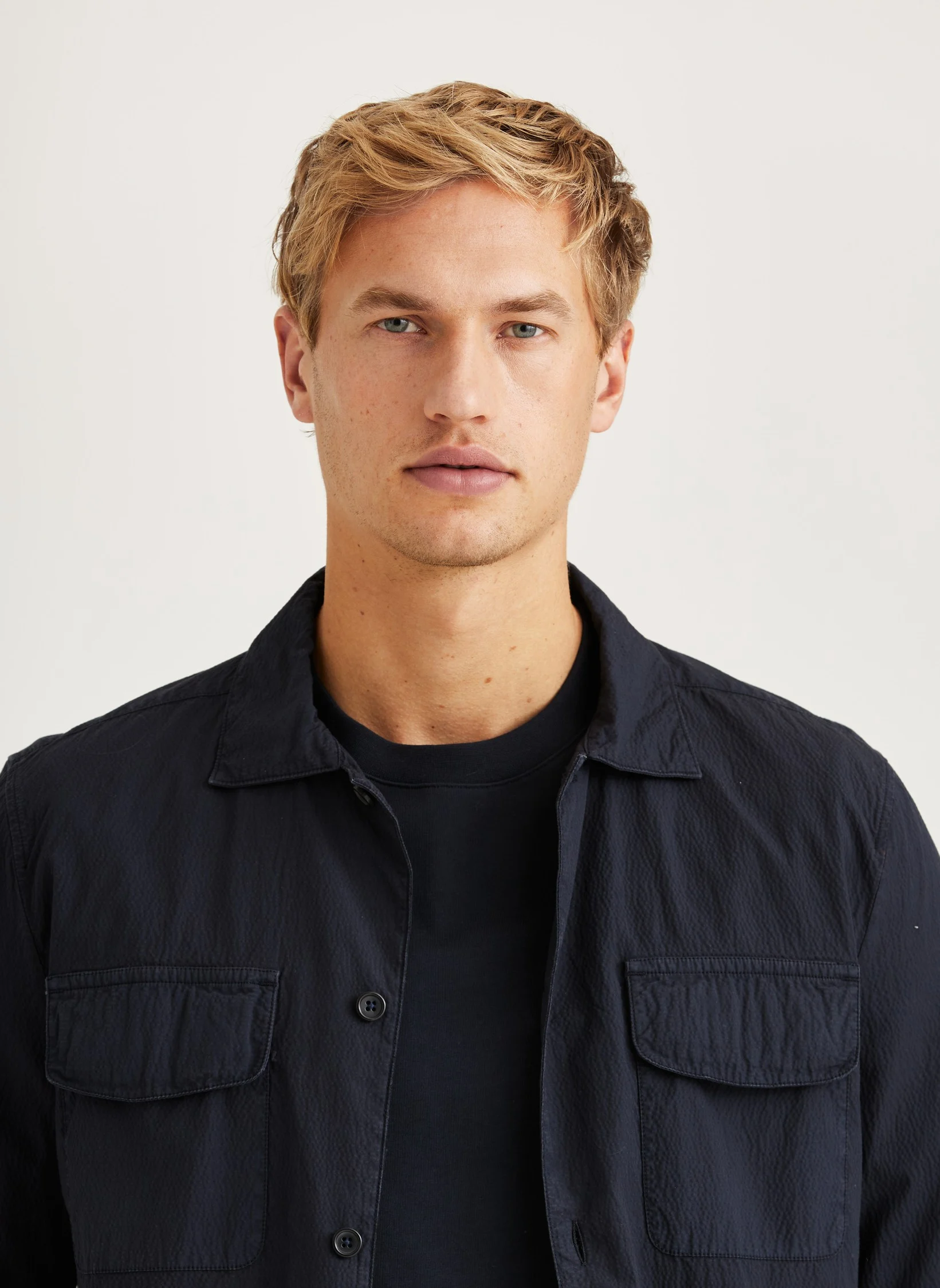 Morris- Seersucker Overshirt - Blue - 2