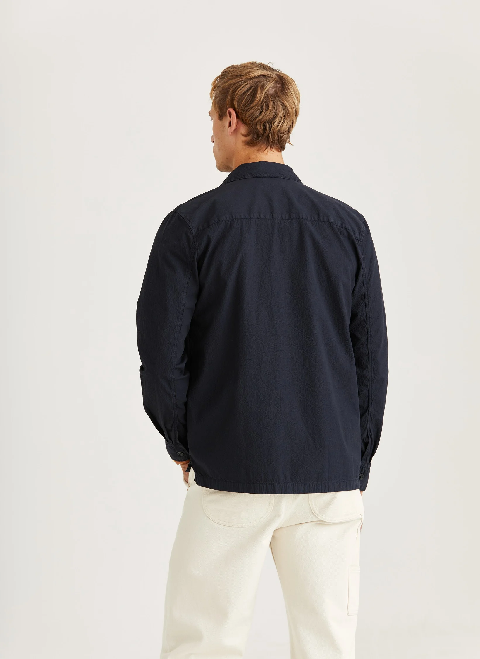 Morris- Seersucker Overshirt - Blue - 3