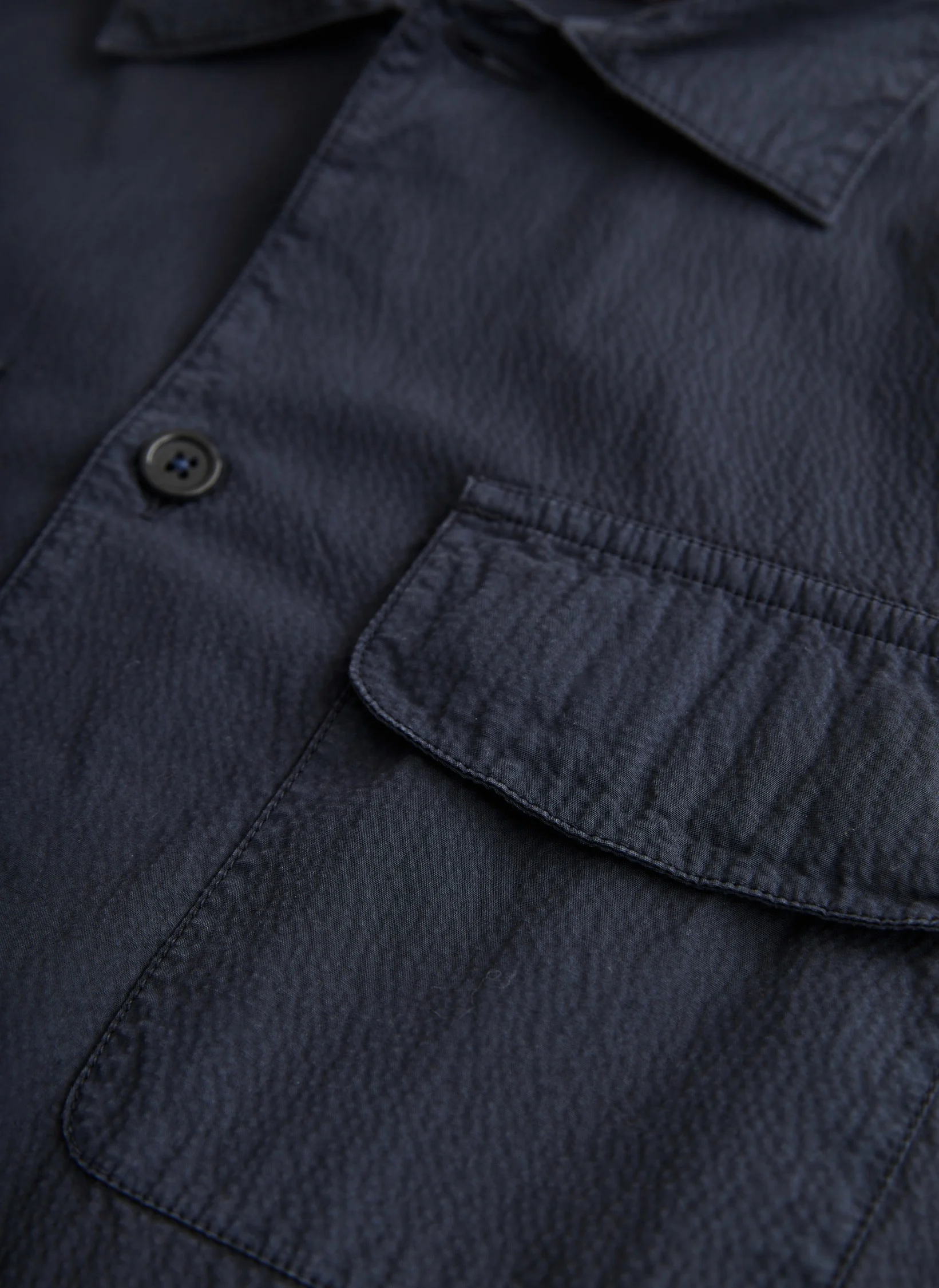 Morris- Seersucker Overshirt - Blue - 4