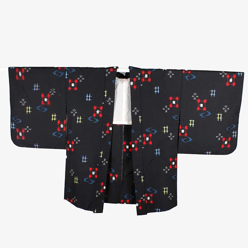 Vintage Haori Svart Ikat- Kimono 