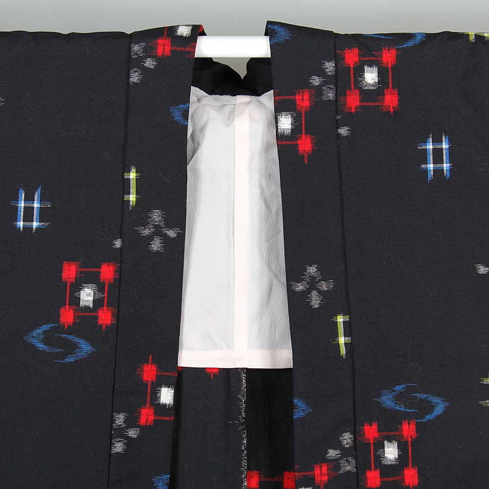Vintage Haori Svart Ikat- Kimono  - 3