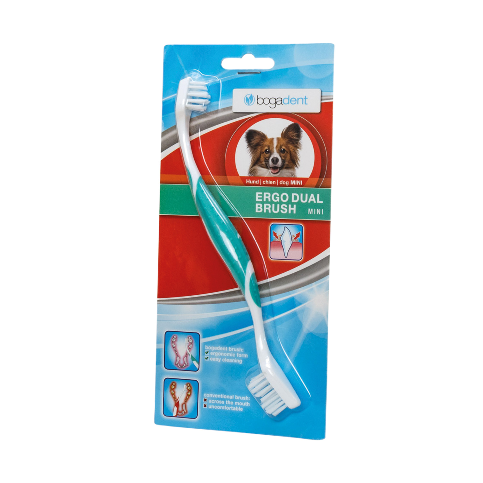 Tandborste Ergo Dual Brush Mini Dog Bogadent