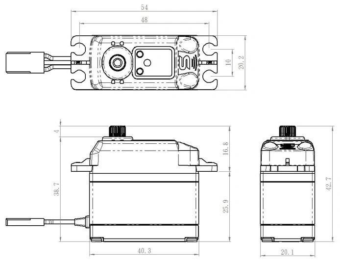 SAVÖX SB-2271SG Plus Servo 20Kg 0,065s HV Alu Brushless Steel Gear - 2