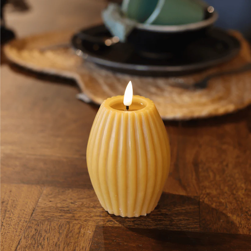 Deluxe Homeart - Blockljus Oval - Curry - 7,5x10 cm - 3