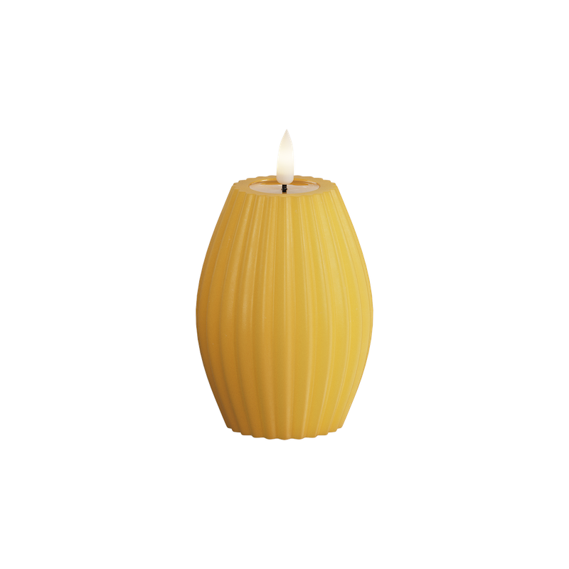 Deluxe Homeart - Blockljus Oval - Curry - 7,5x10 cm - 4