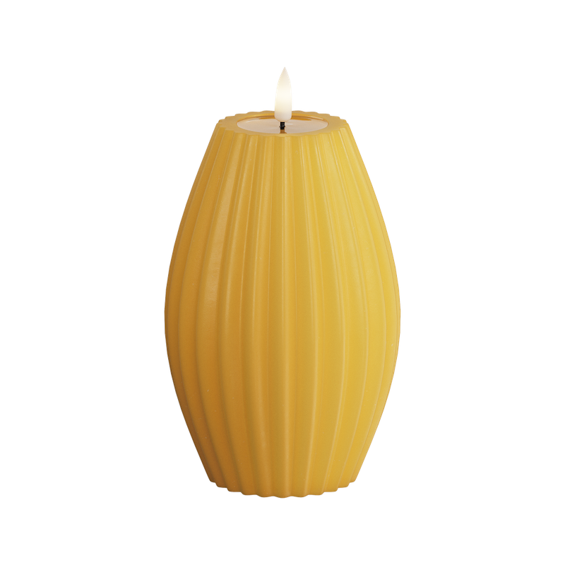 Deluxe Homeart - Blockljus Oval - Curry - 10x15 cm - 3