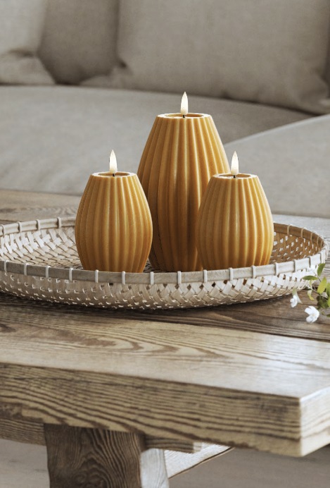 Deluxe Homeart - Blockljus Oval - Curry - 10x15 cm - 2