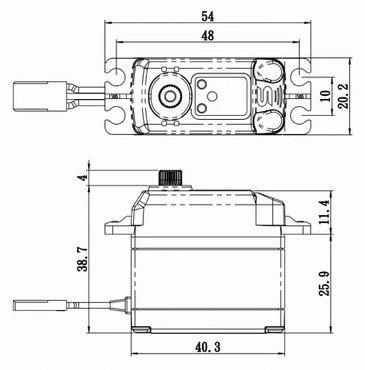 SAVÖX SB-2274SG Plus Servo 25Kg 0,08s HV Alu Brushless Steel Gear - 2