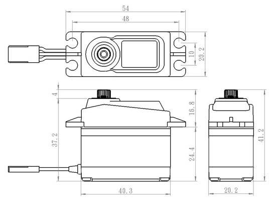 SAVÖX SC-1258TG Plus Servo 12Kg 0,08s Alu Coreless Titanium Gear - 2