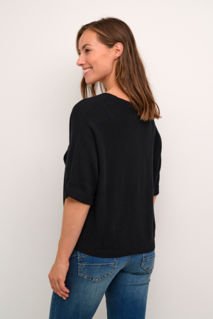 SILLAR KNIT BOLERO - BLACK - CREAM - 4