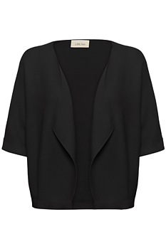 SILLAR KNIT BOLERO - BLACK - CREAM