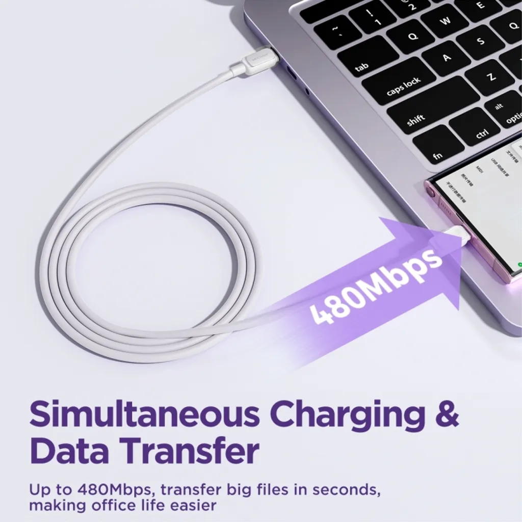 SiGN USB-C till USB-C Kabel 100W, 3m - Vit - 5