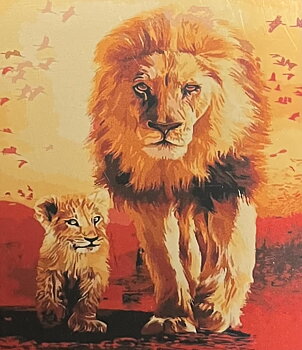 Lejon med Unge, Diamond Picture Diamond Painting
