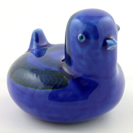 Sylvia Leuchovius (1960s) Blue Modern Bird 9 cm (2)