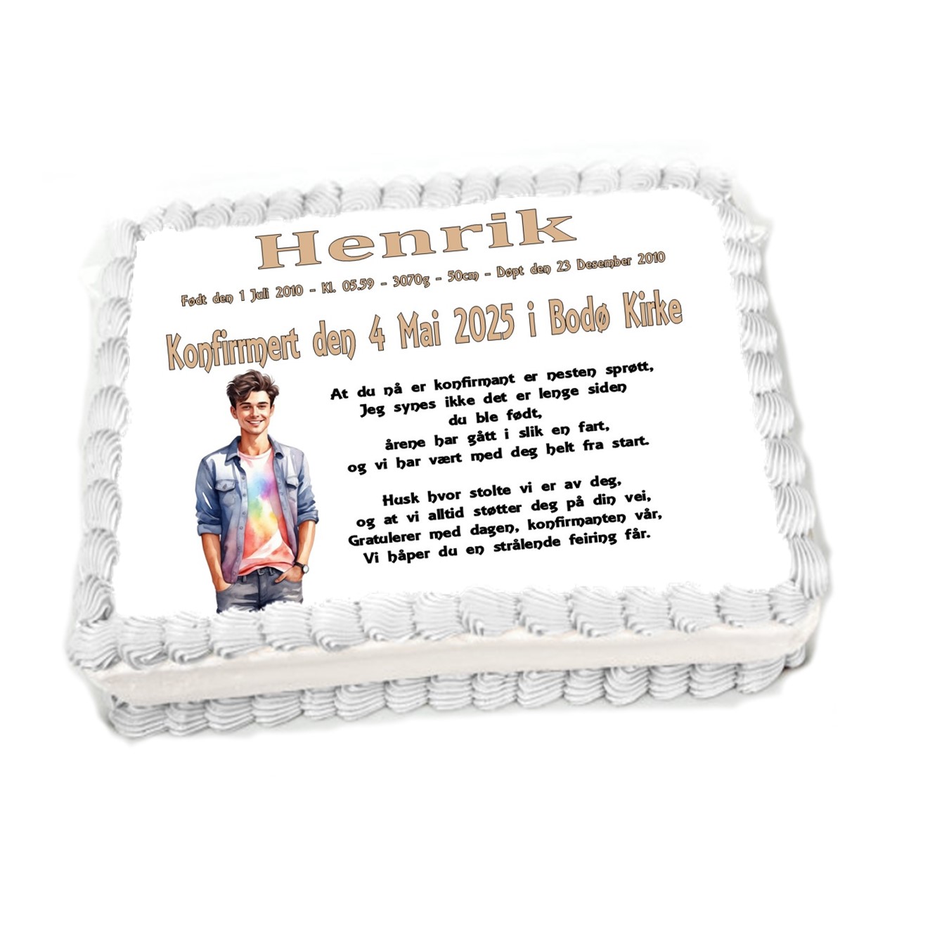 Kakebilde Konfirmasjon gutt 24