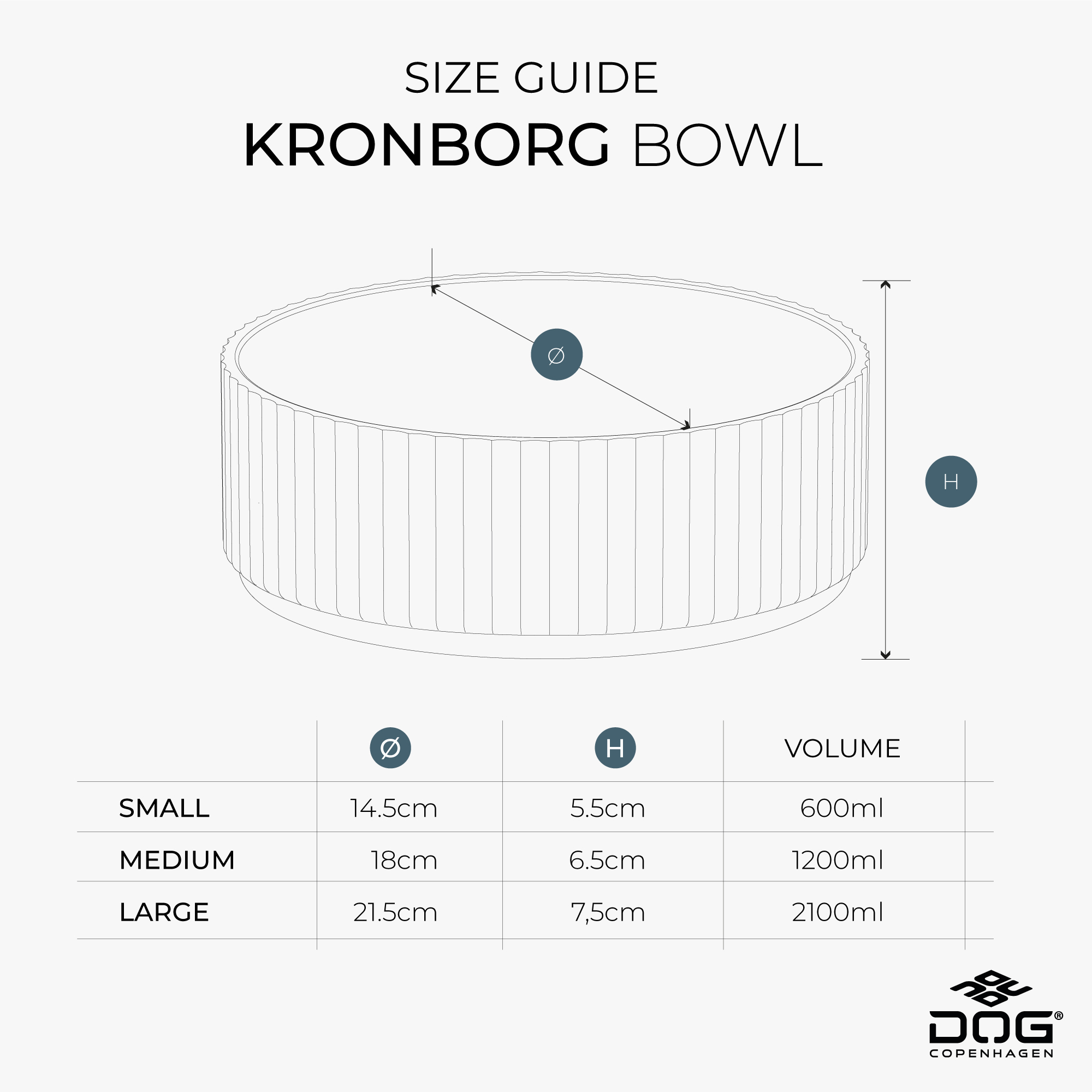 Dog Copenhagen Kronborg Food Bowl - Off White - Stoneware