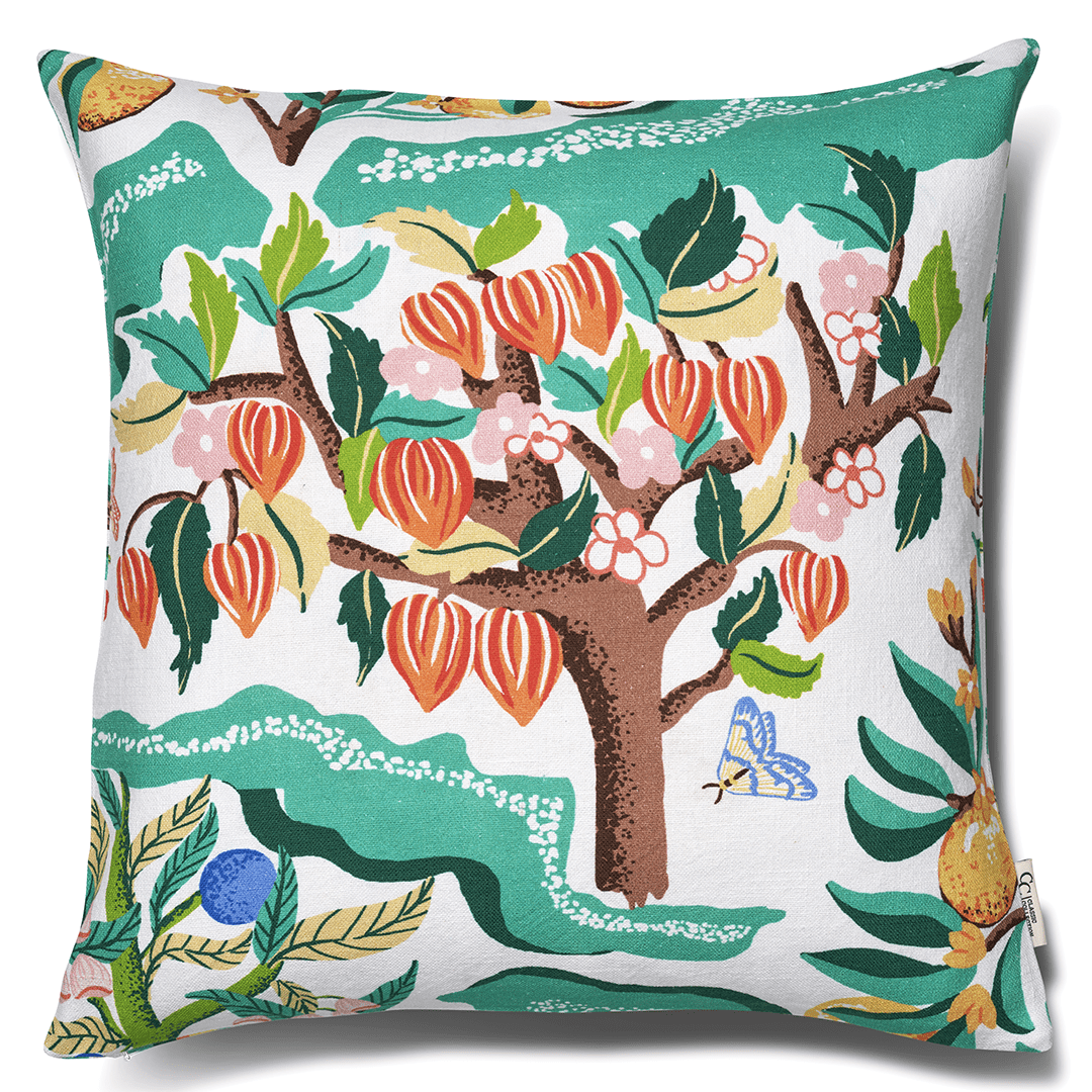 Kuddfodral Botanical Cherry Vit 50x50cm