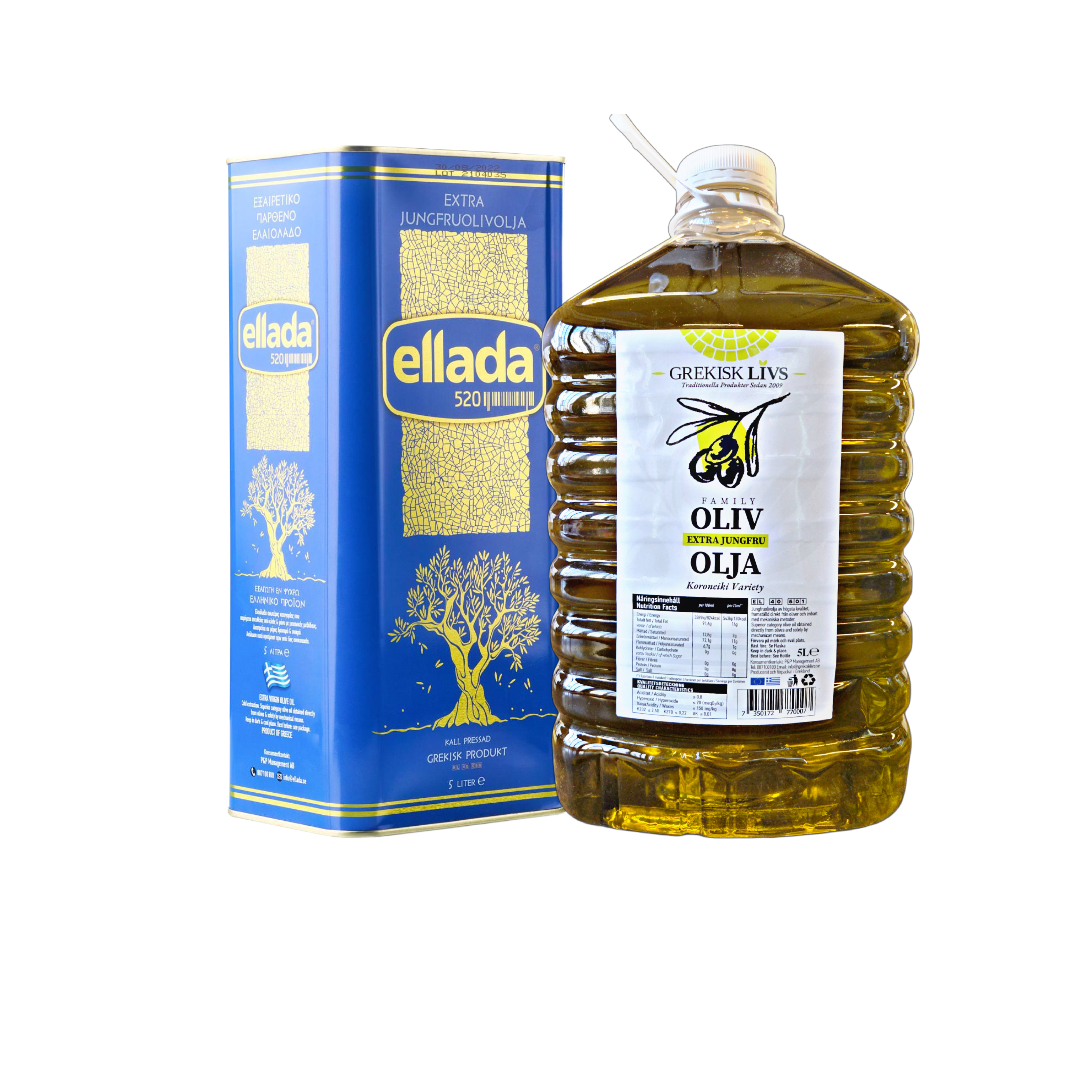 Extra Virgin Olive Oil - Greek Livs Family from Crete - 5 Liter + Extra Virgin Olive Oil - Ellada from Peloponissos - 5 Liter