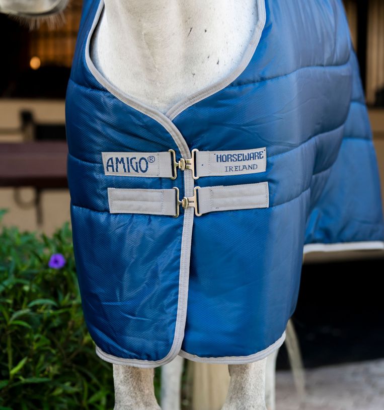 Horseware Amigo Ripstop Insulator PONY Stable Rug 100g - Navy/Titanium Grey - 3