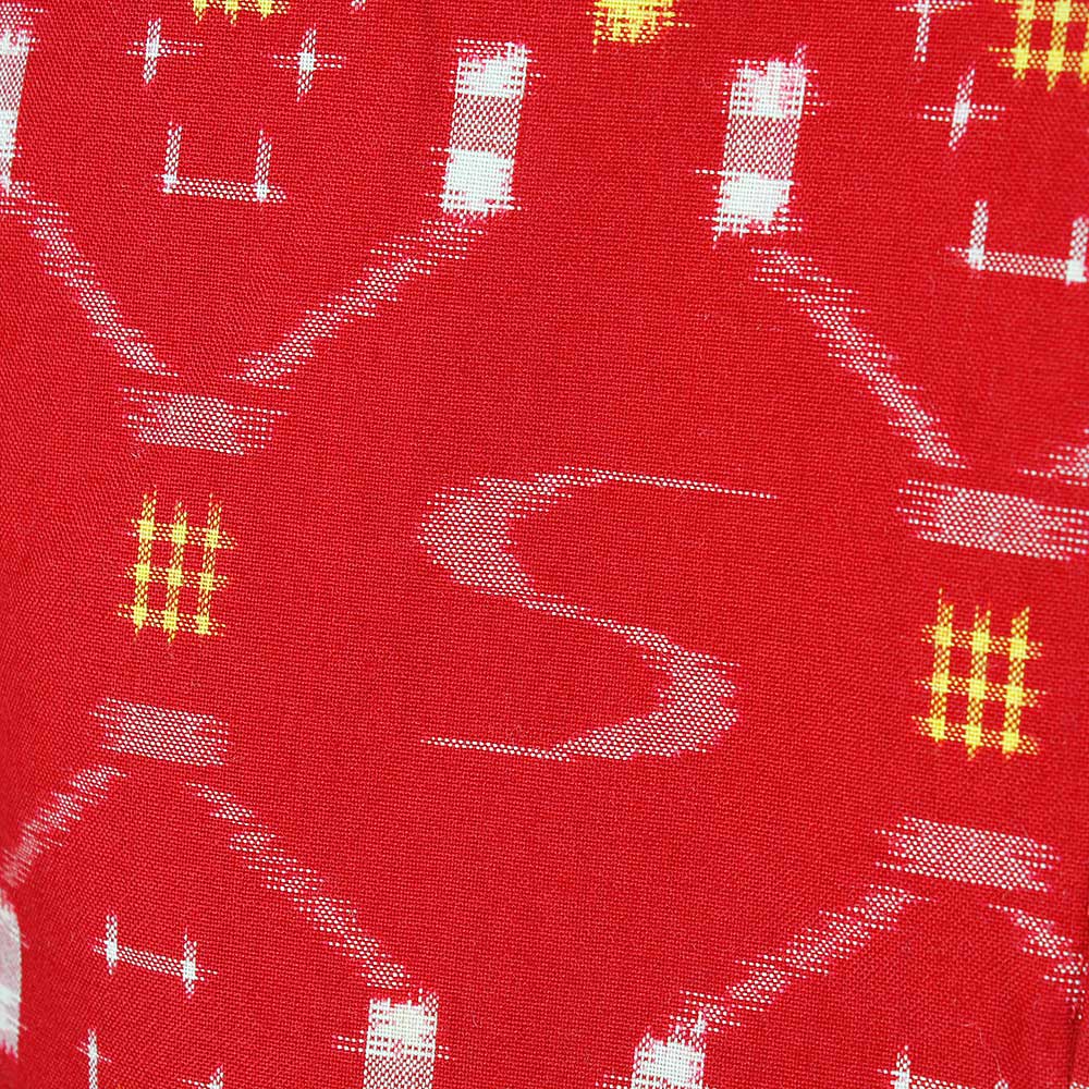 Vintage Haori Röd Ikat- Kimono  - 4