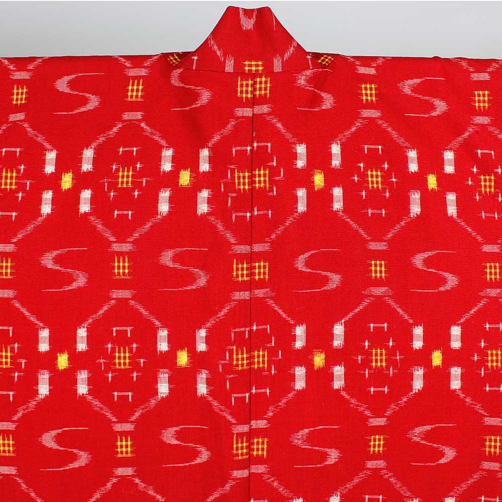 Vintage Haori Röd Ikat- Kimono  - 5