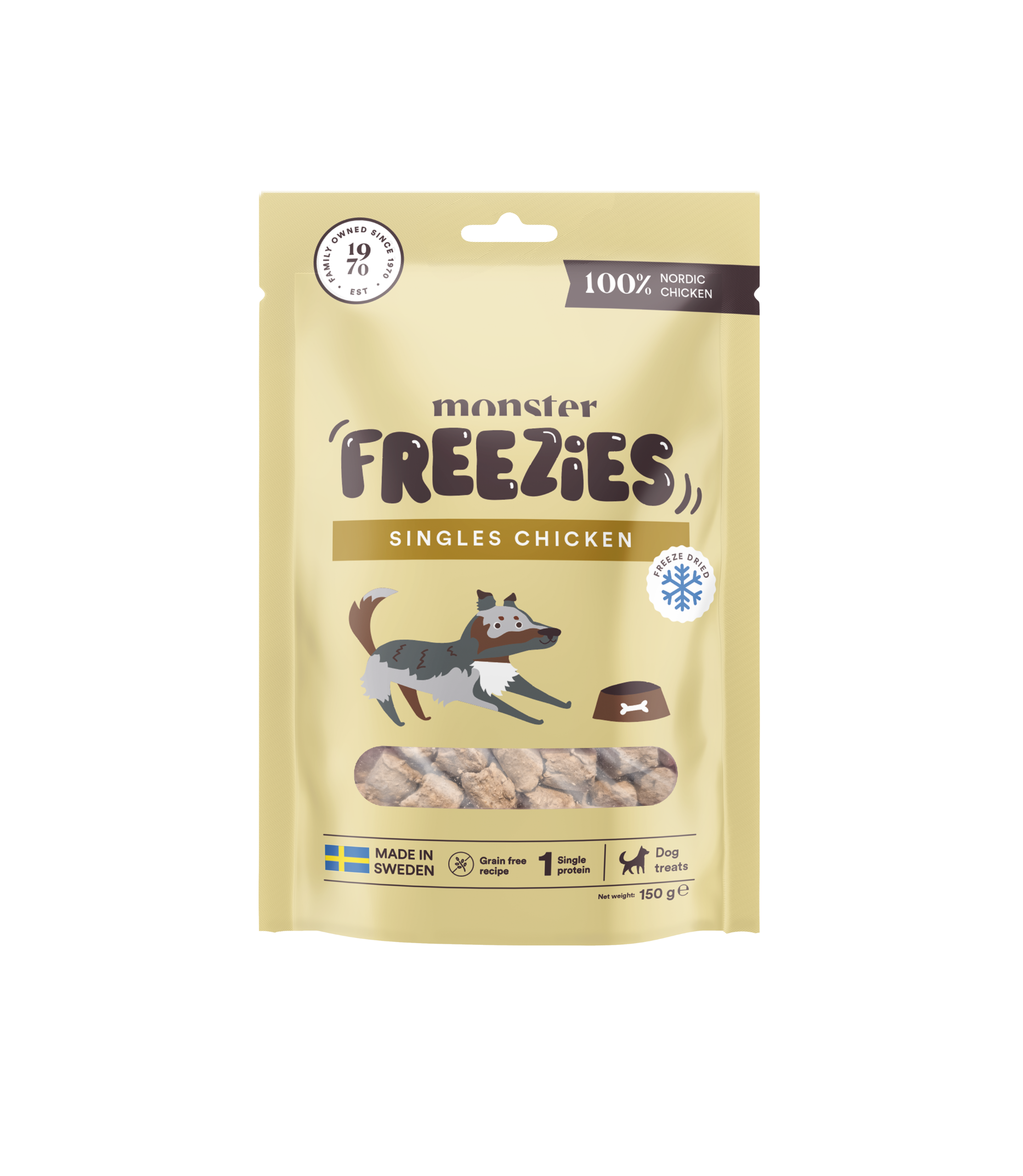 Monster Frystorkat Hundgodis Kyckling  150g